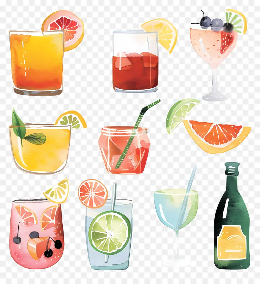 Beverages，Cocktails Vintage PNG