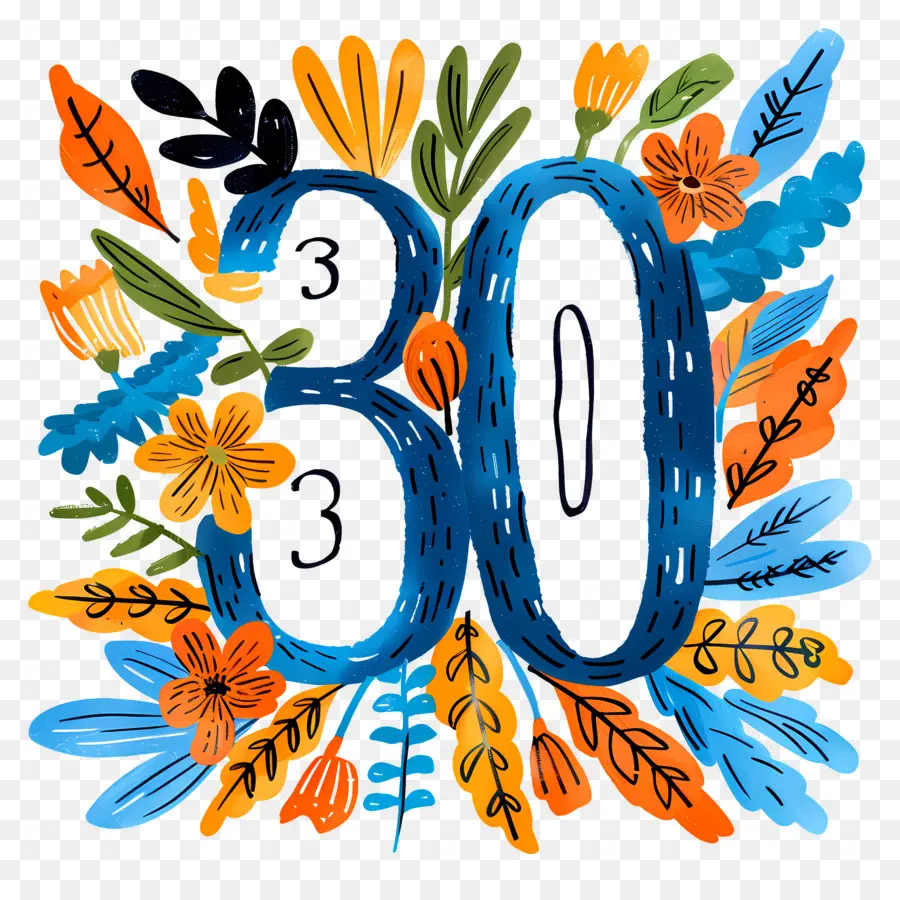 Número 30，50º Aniversário PNG