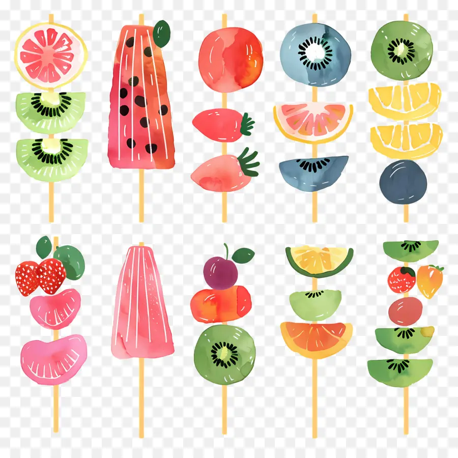 Espetos De Frutas，Fruits PNG