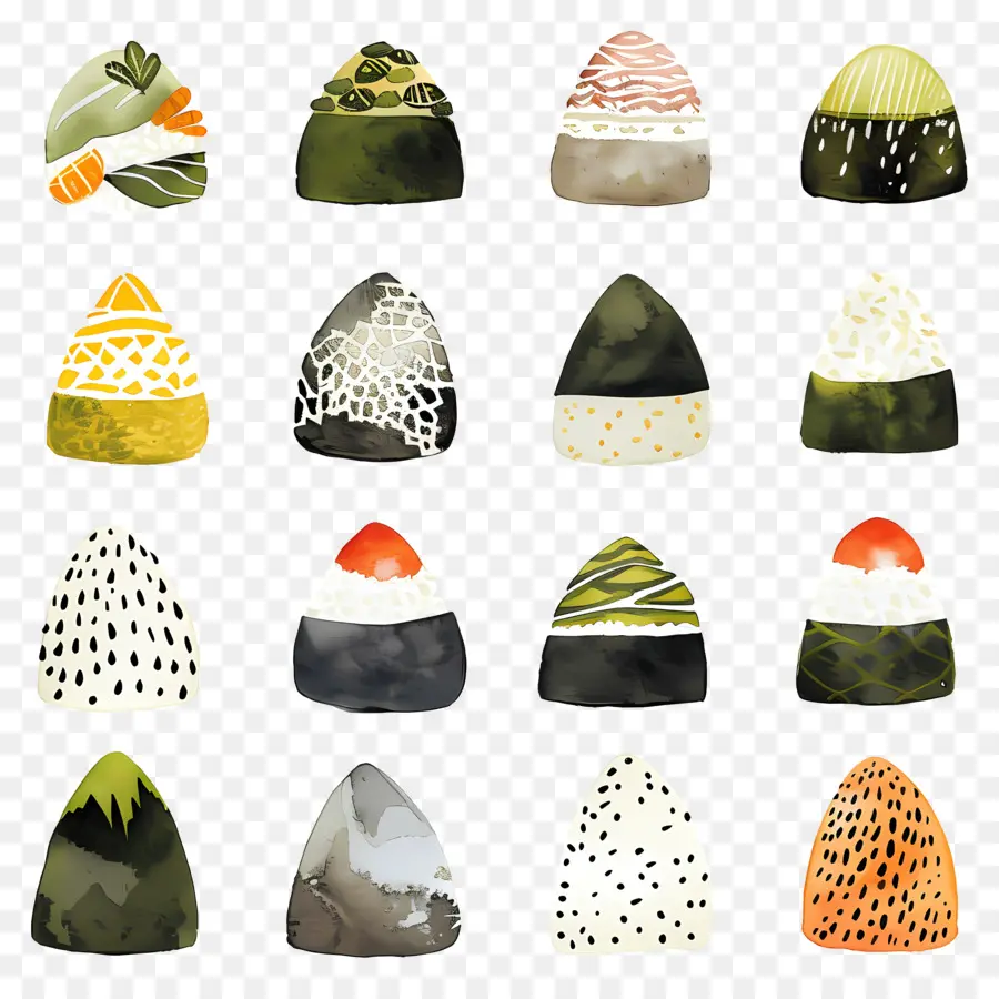 Onigiri，Pinturas Em Aquarela PNG