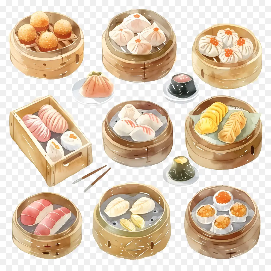 Dim Sum，Sushi PNG