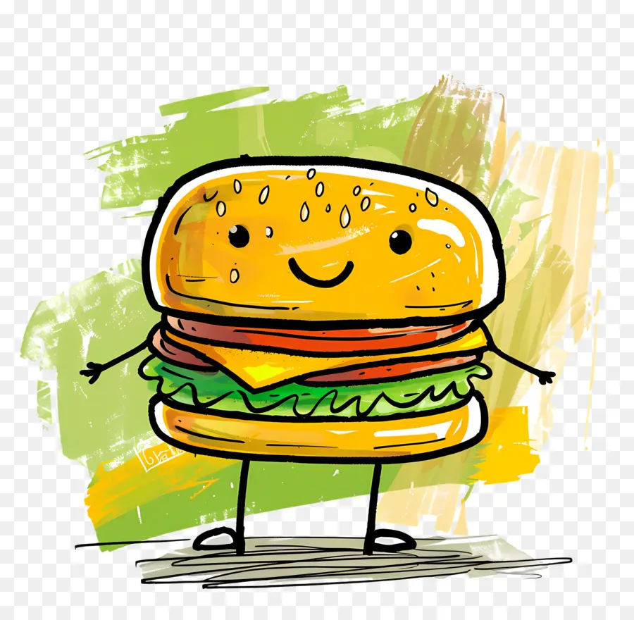 Cartoon Hamburger，Hamburger PNG