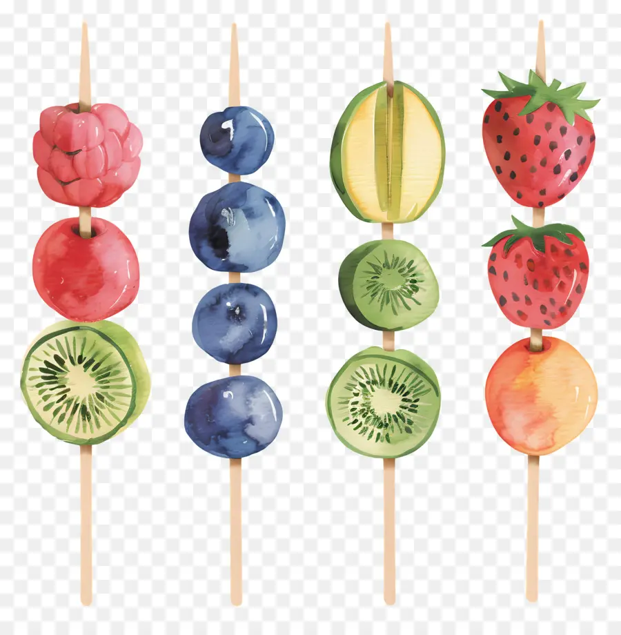 Espetos De Frutas，Frutas PNG