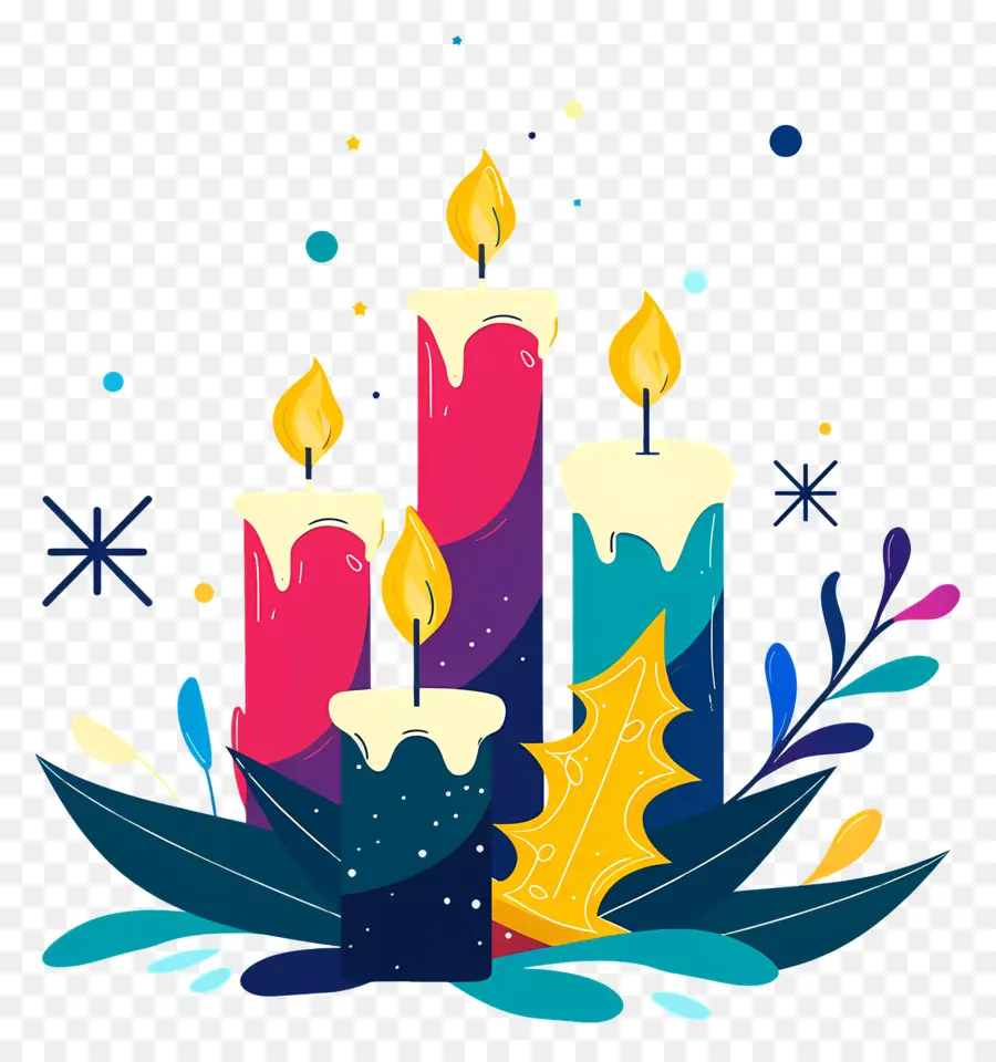 Velas De Natal，Velas Coloridas PNG