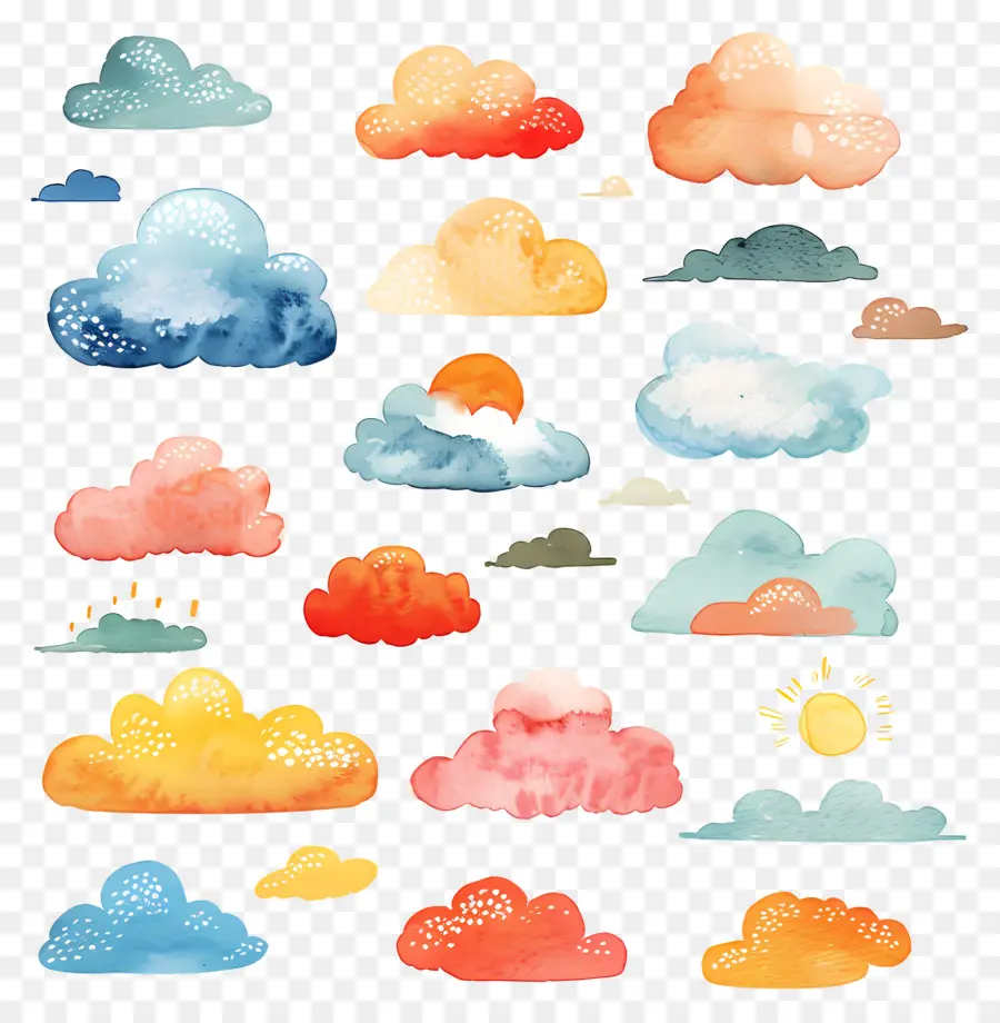 Nuvem，Aquarela Nuvens PNG