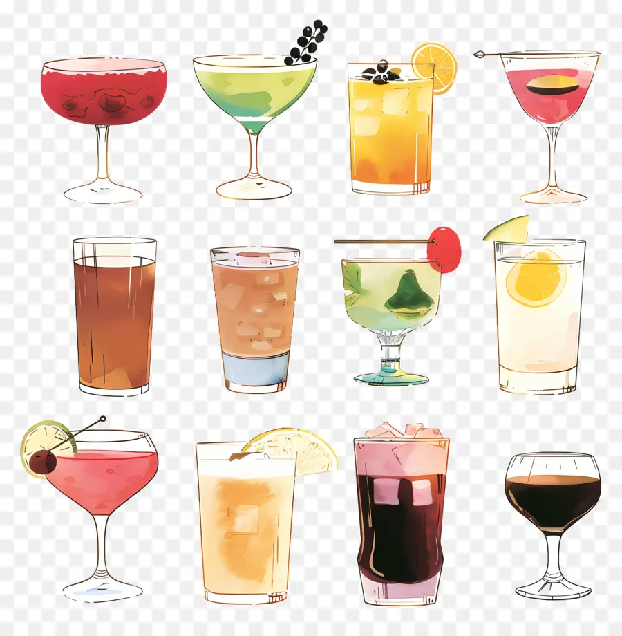 Beverages，Cocktails Vintage PNG