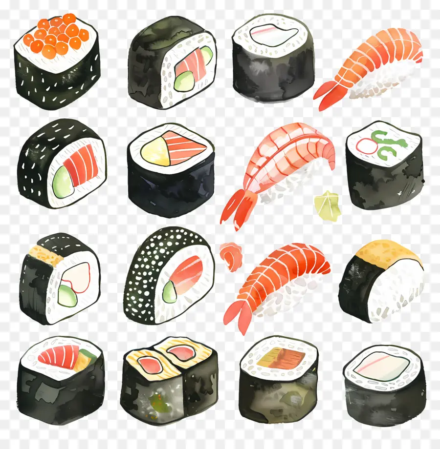 Sushi，Rolos De Sushi PNG