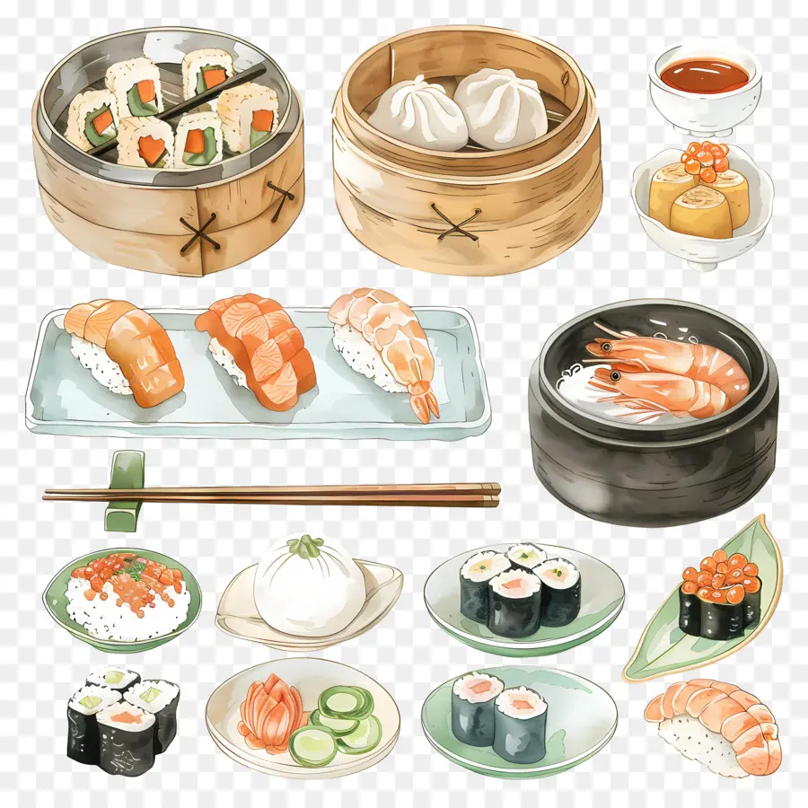 Comida Chinesa，Sushi PNG