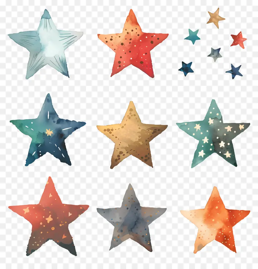 Estrelas，Aquarela PNG