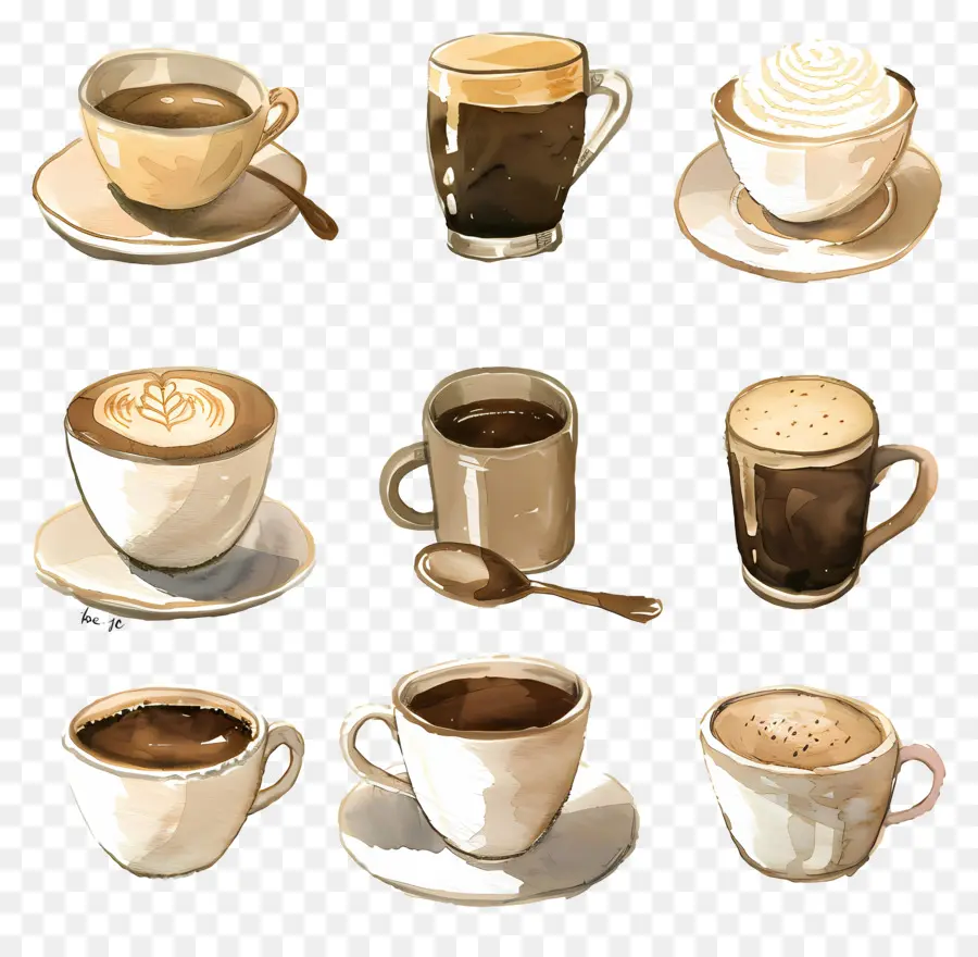 Café，Pintura Em Aquarela PNG