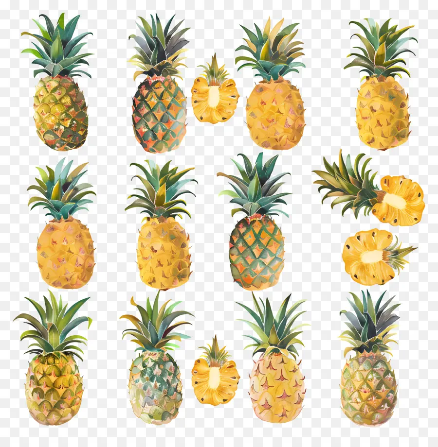 Pineapples，Colorido PNG