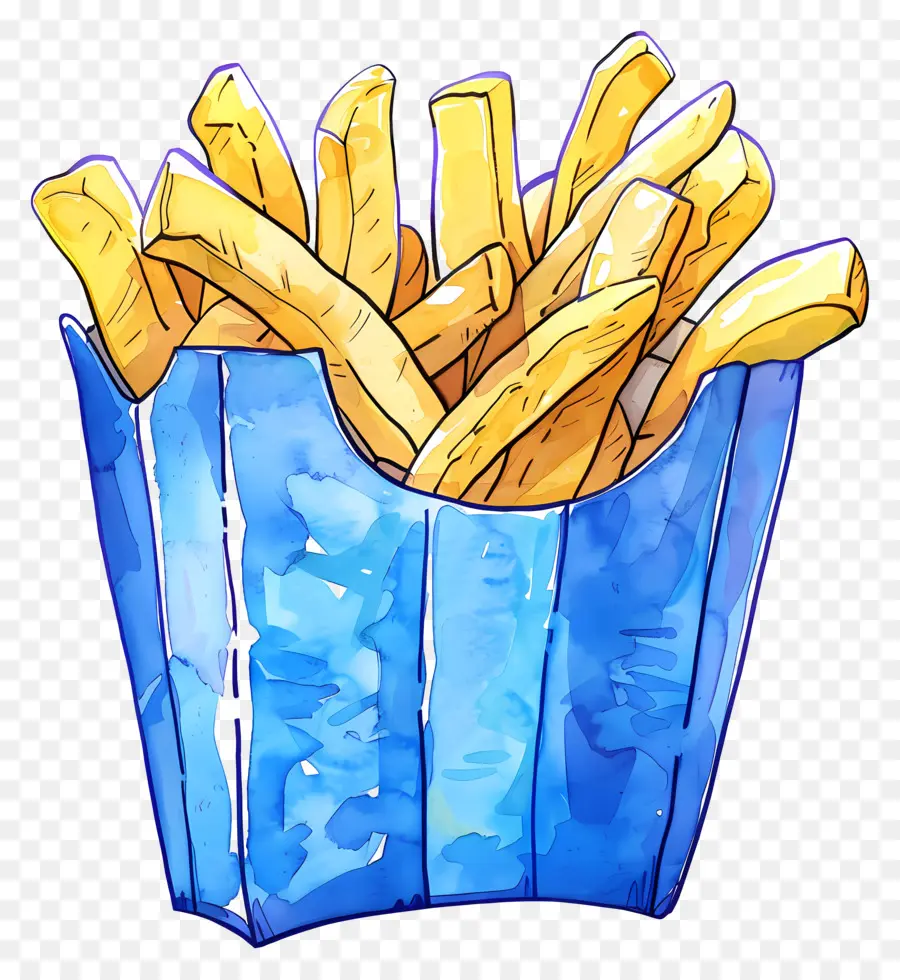 Batatas Fritas，Azul PNG