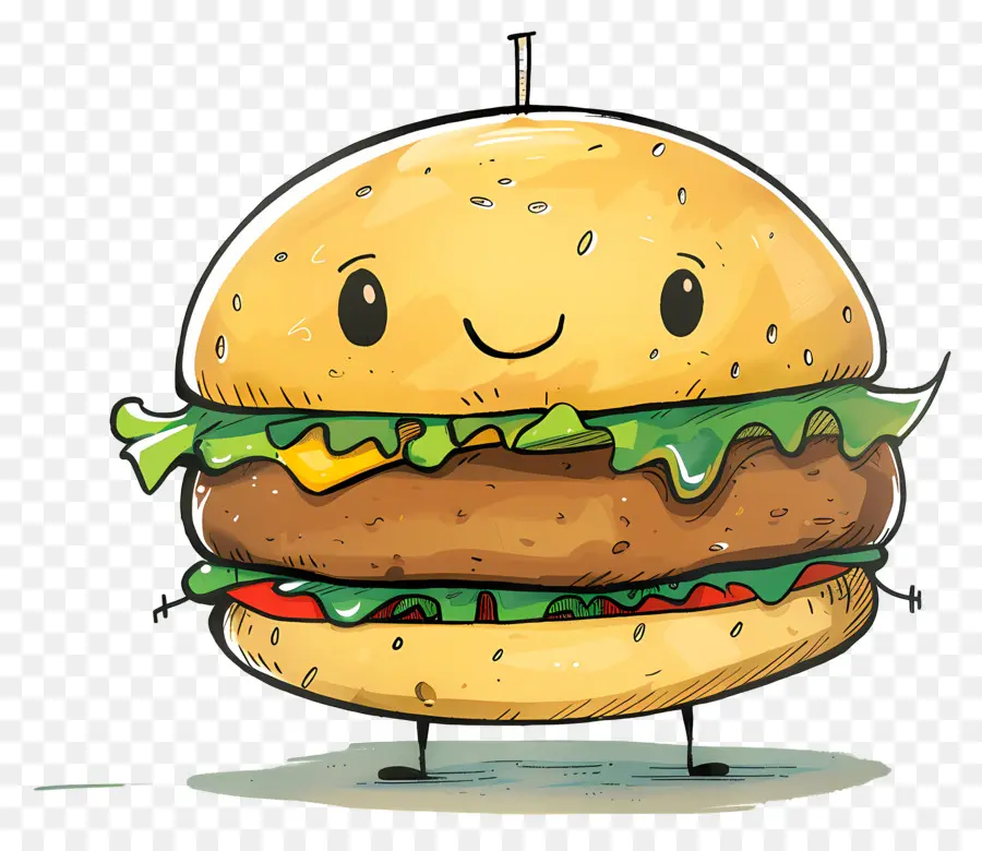 Cartoon Hamburger，Hamburger PNG