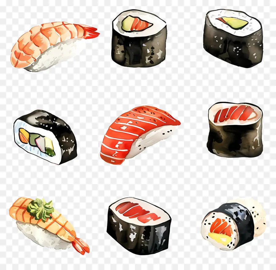 Sushi，Rolos De Sushi PNG