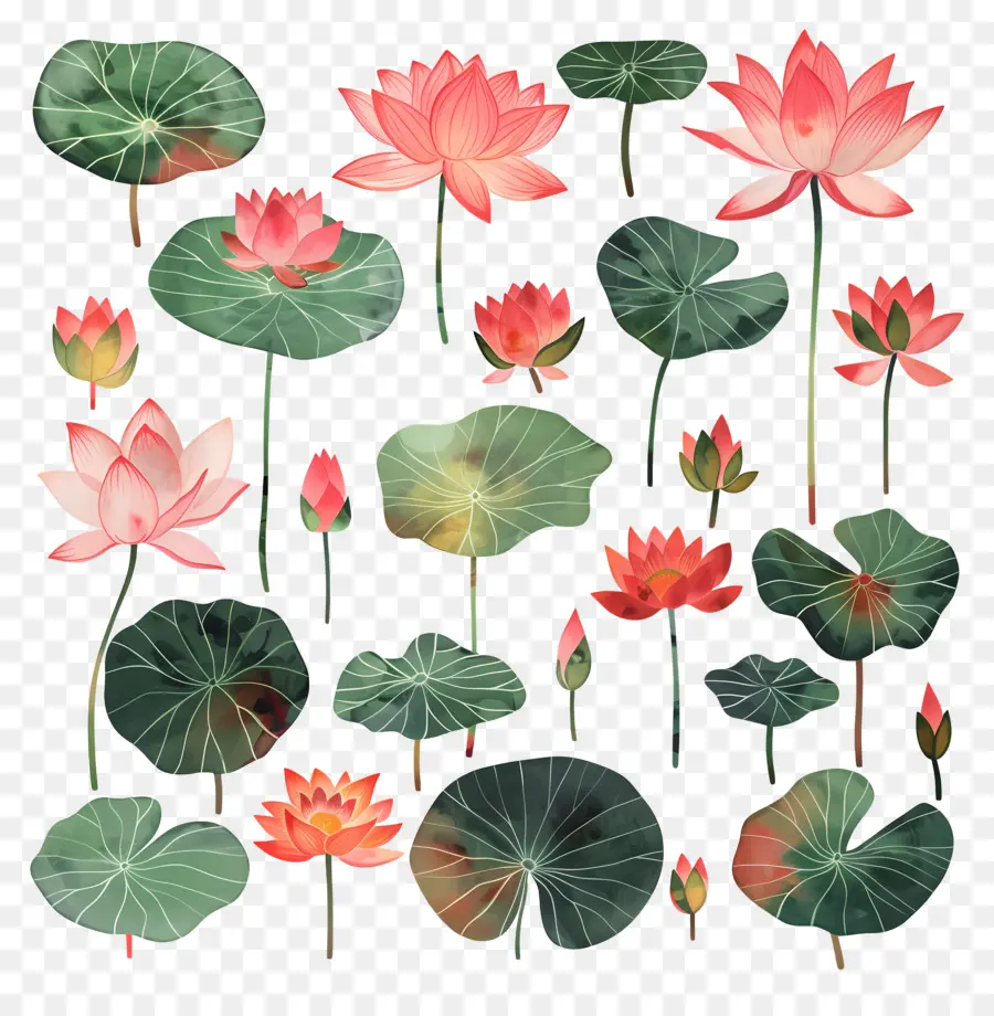 Lotus，Pintura Em Aquarela PNG