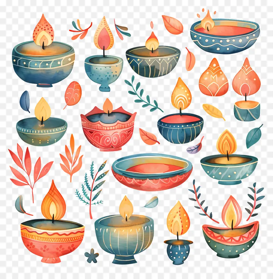 Diwali，Velas Decorativas PNG