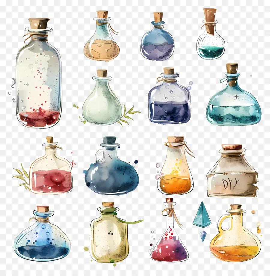 Poção Mágica，Pinturas Em Aquarela PNG