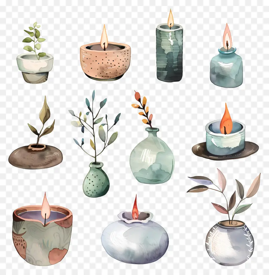 Diya，Pinturas Em Aquarela PNG