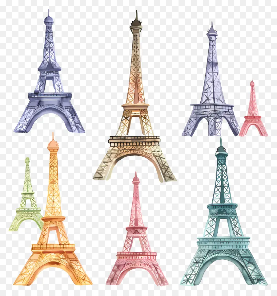 Torre Eiffel，Colorido PNG