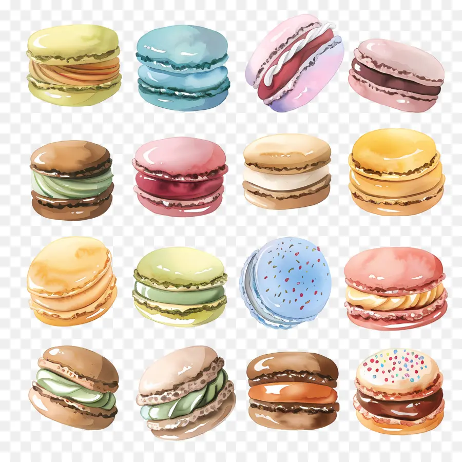 Os Macarons，Colorido PNG