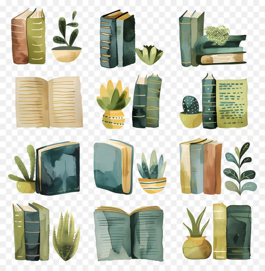 Livros，Plantas PNG