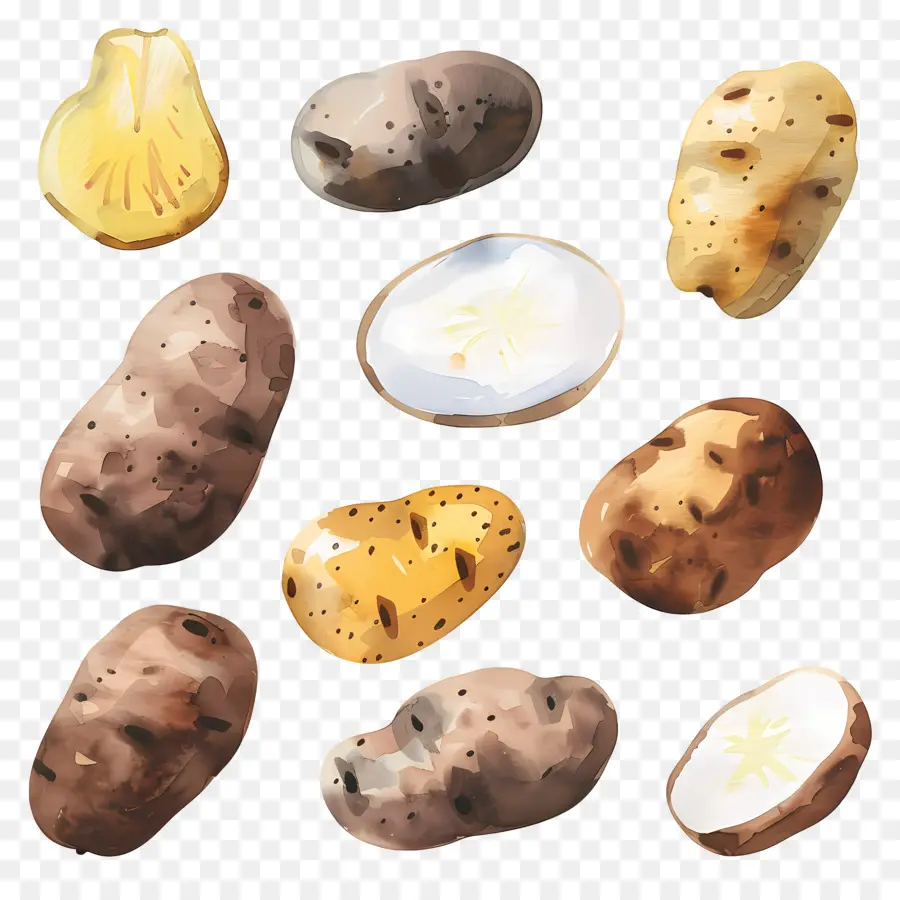 Batatas，Pinturas Em Aquarela PNG