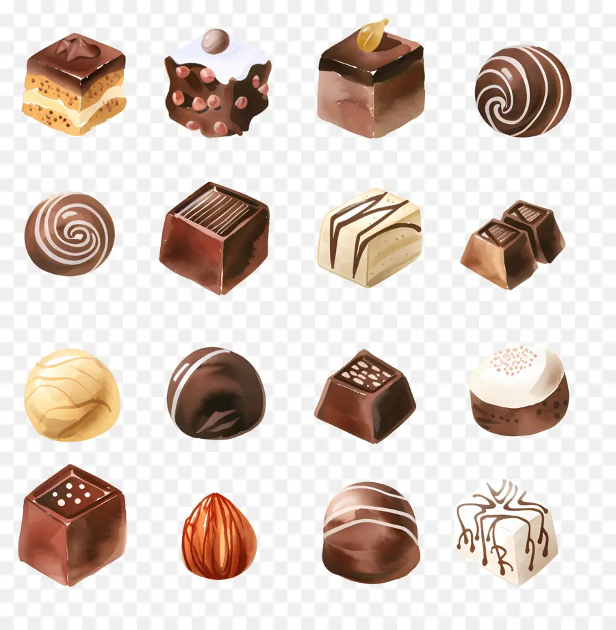 Chocolates，Pintura Em Aquarela PNG