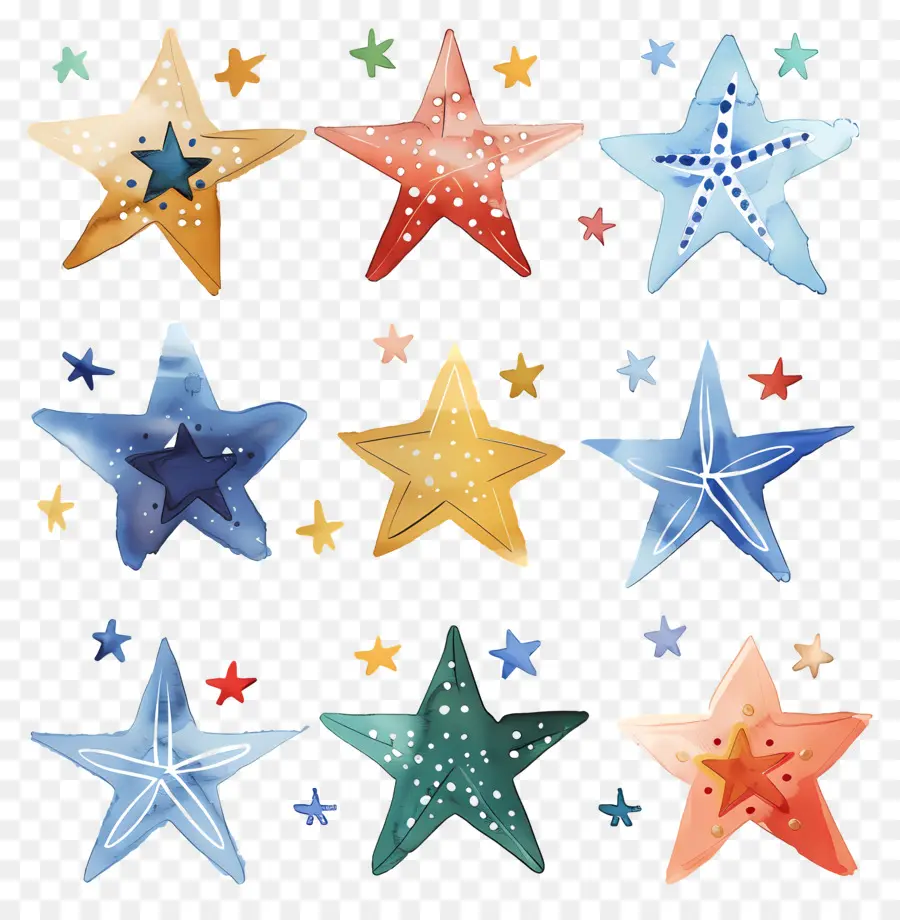 Estrelas，Aquarela PNG