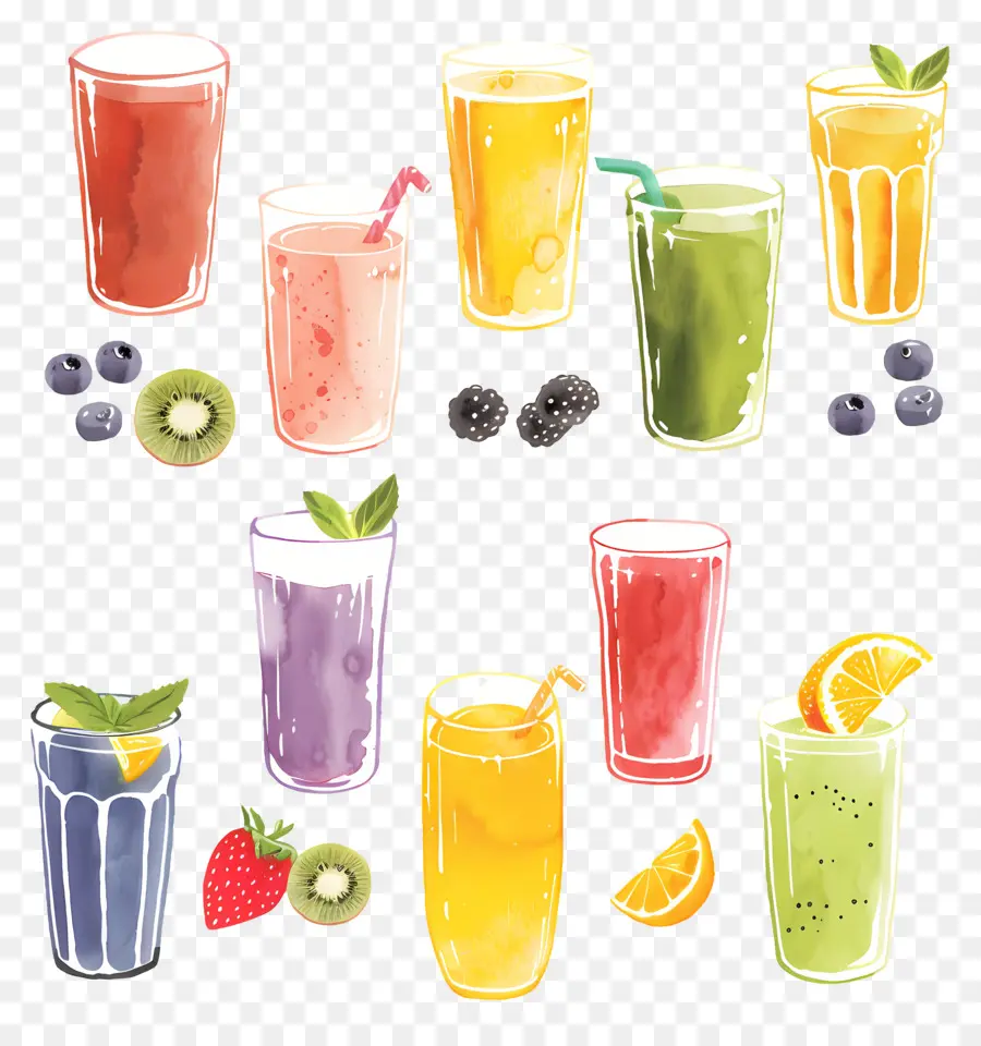 Smoothies，Sucos De Frutas PNG