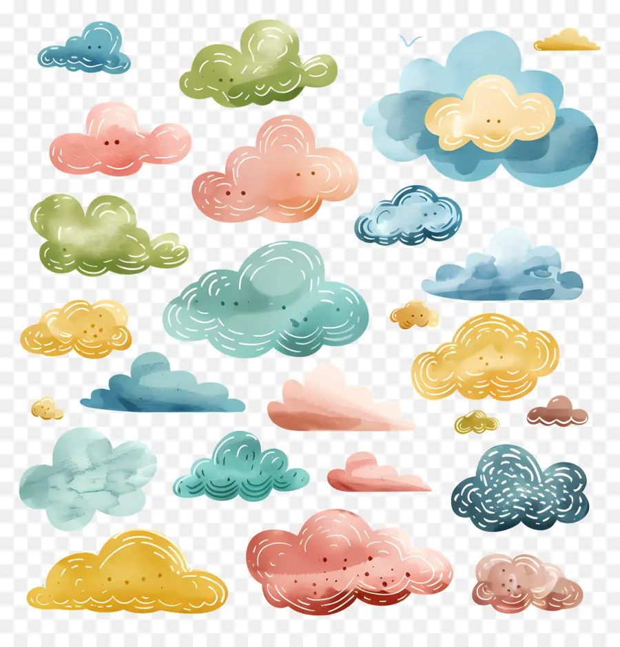 Nuvem，Colorido Nuvens PNG