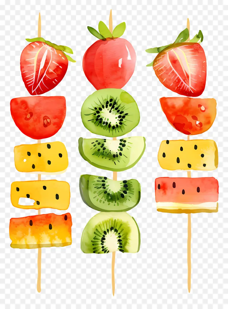 Espetos De Frutas，Fruits PNG