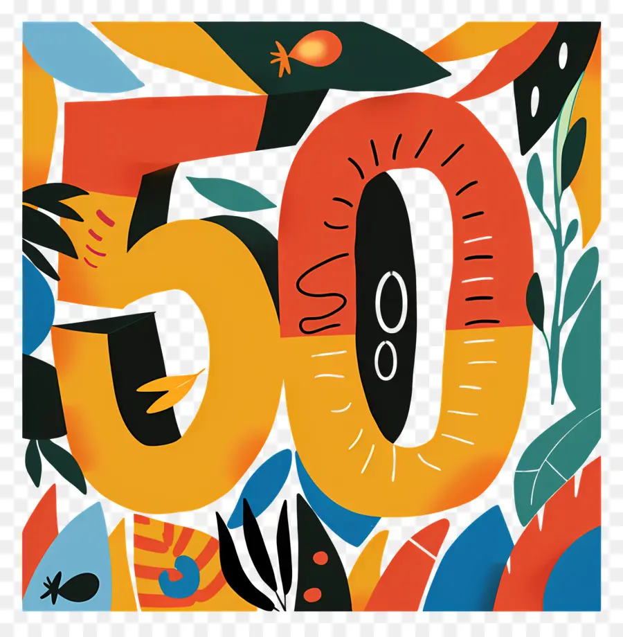 O Número 50，50º Aniversário PNG