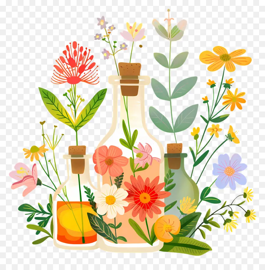 Essências Das Flores，Vasos PNG