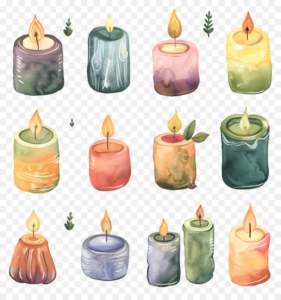 Velas，Aquarela Velas PNG