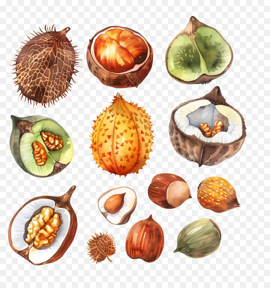 Castanhas，Frutas Tropicais PNG