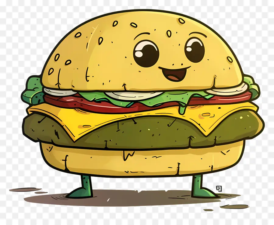 Cartoon Hamburger，Hamburger PNG