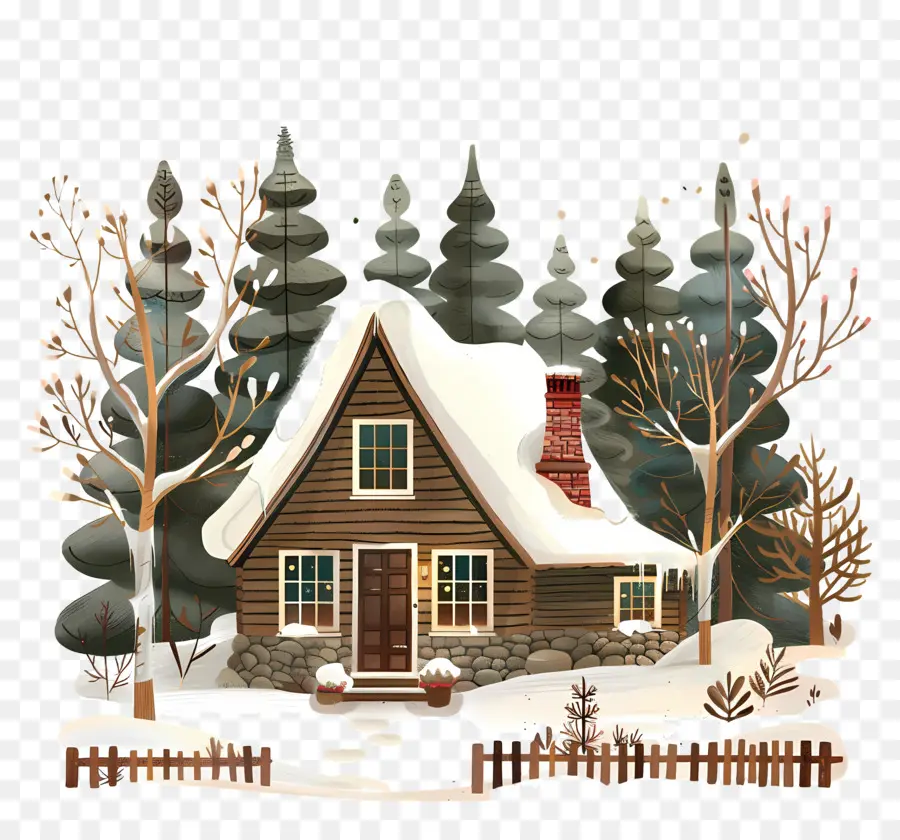 Casa De Inverno De Neve，Cabine PNG