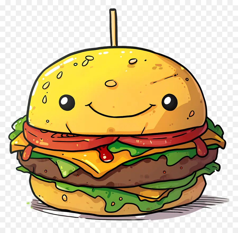 Cartoon Hamburger，Hamburger PNG