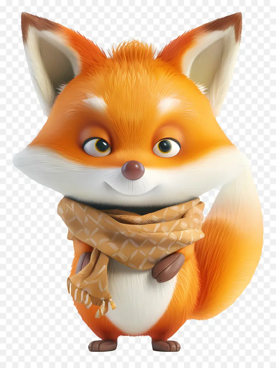 3d Little Fox，Desenho Animado Da Fox PNG