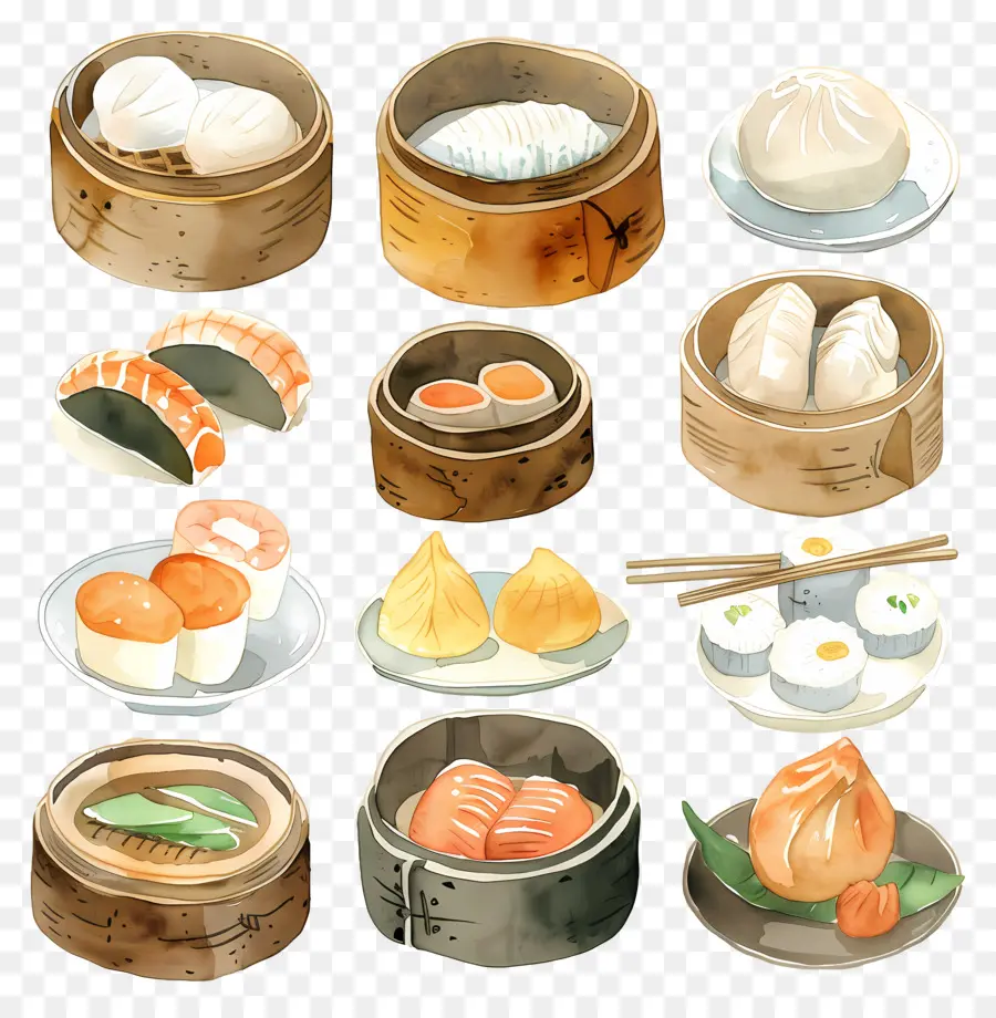 Dim Sum，Sushi PNG