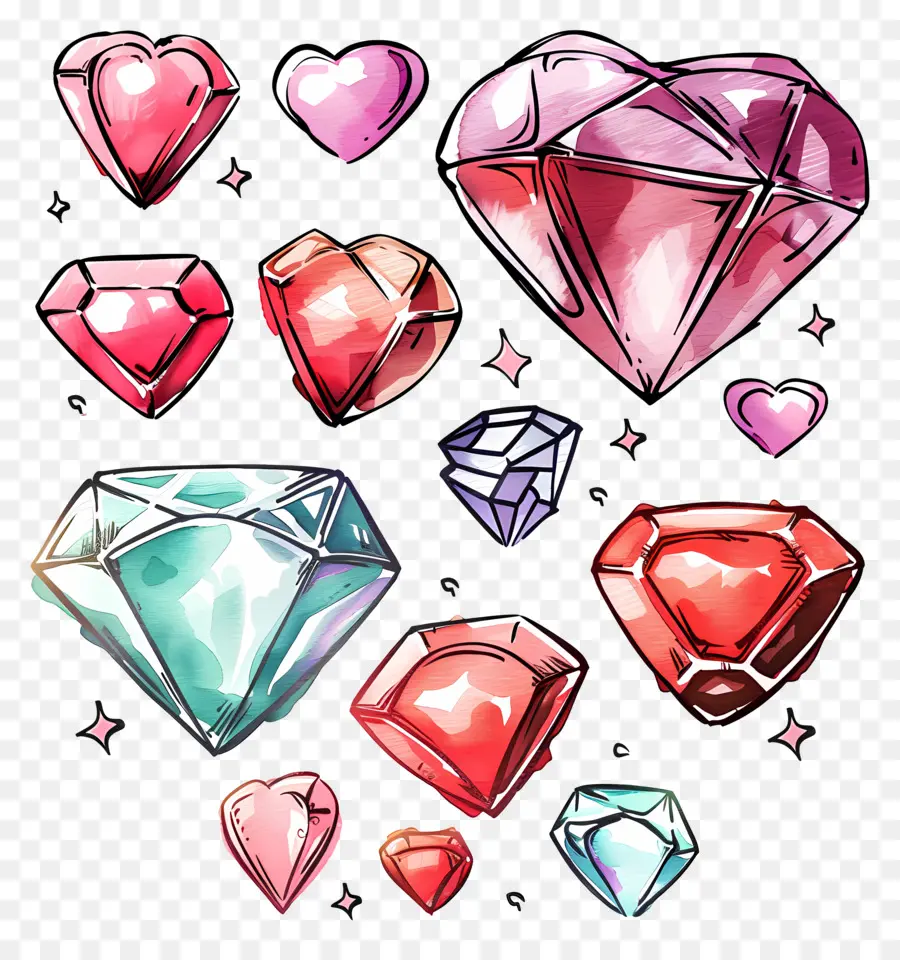 Diamantes，Diamantes Coloridos PNG