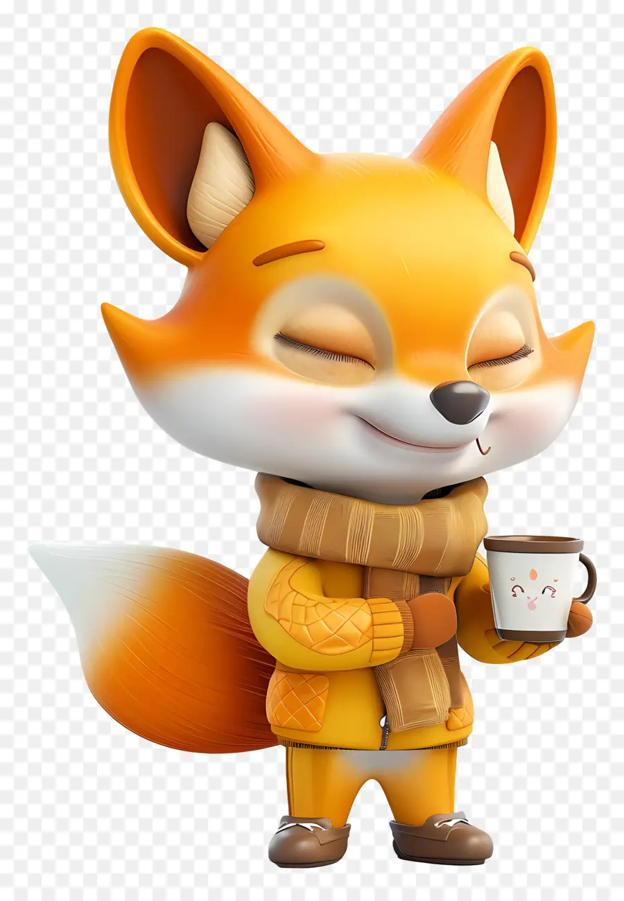 3d Little Fox，Cartoon PNG