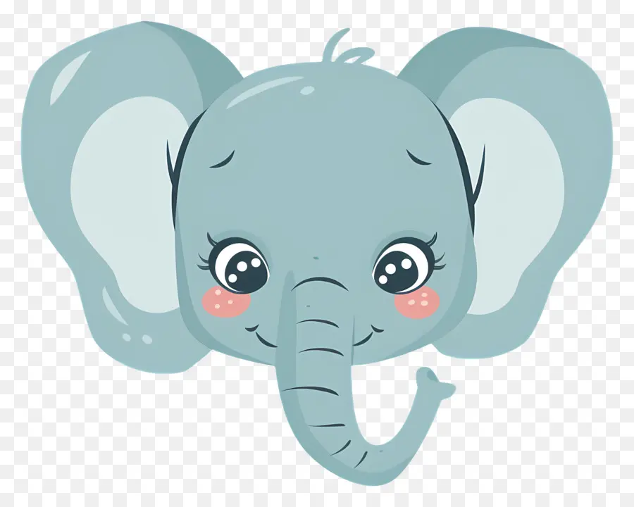 Rosto De Elefante Fofo，Elefante PNG