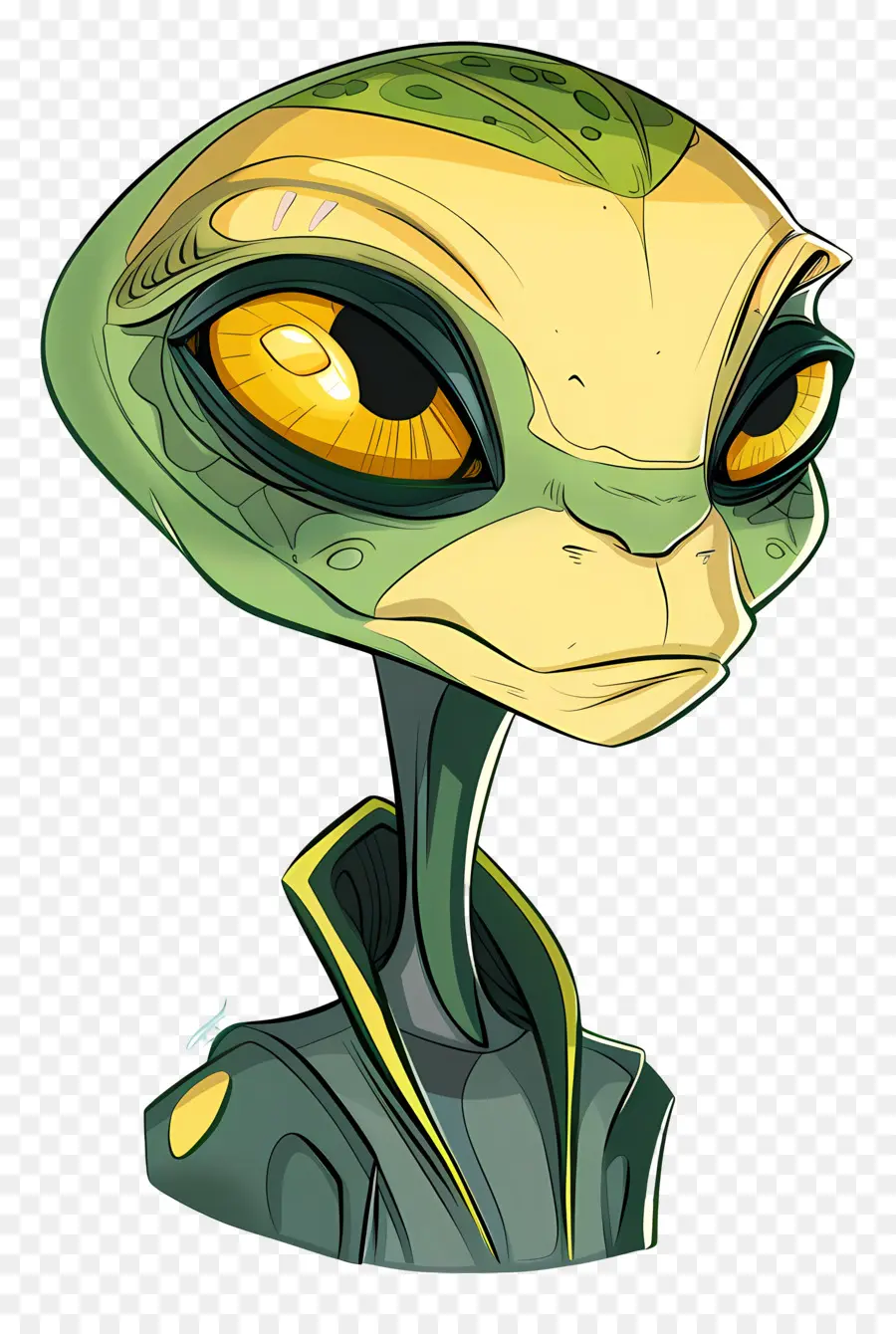 Cartoon Alienígena，Criatura Humanóide PNG