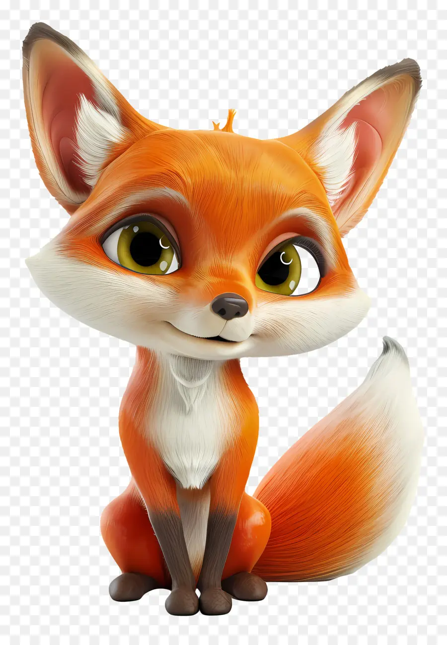 3d Little Fox，Raposa Vermelha PNG