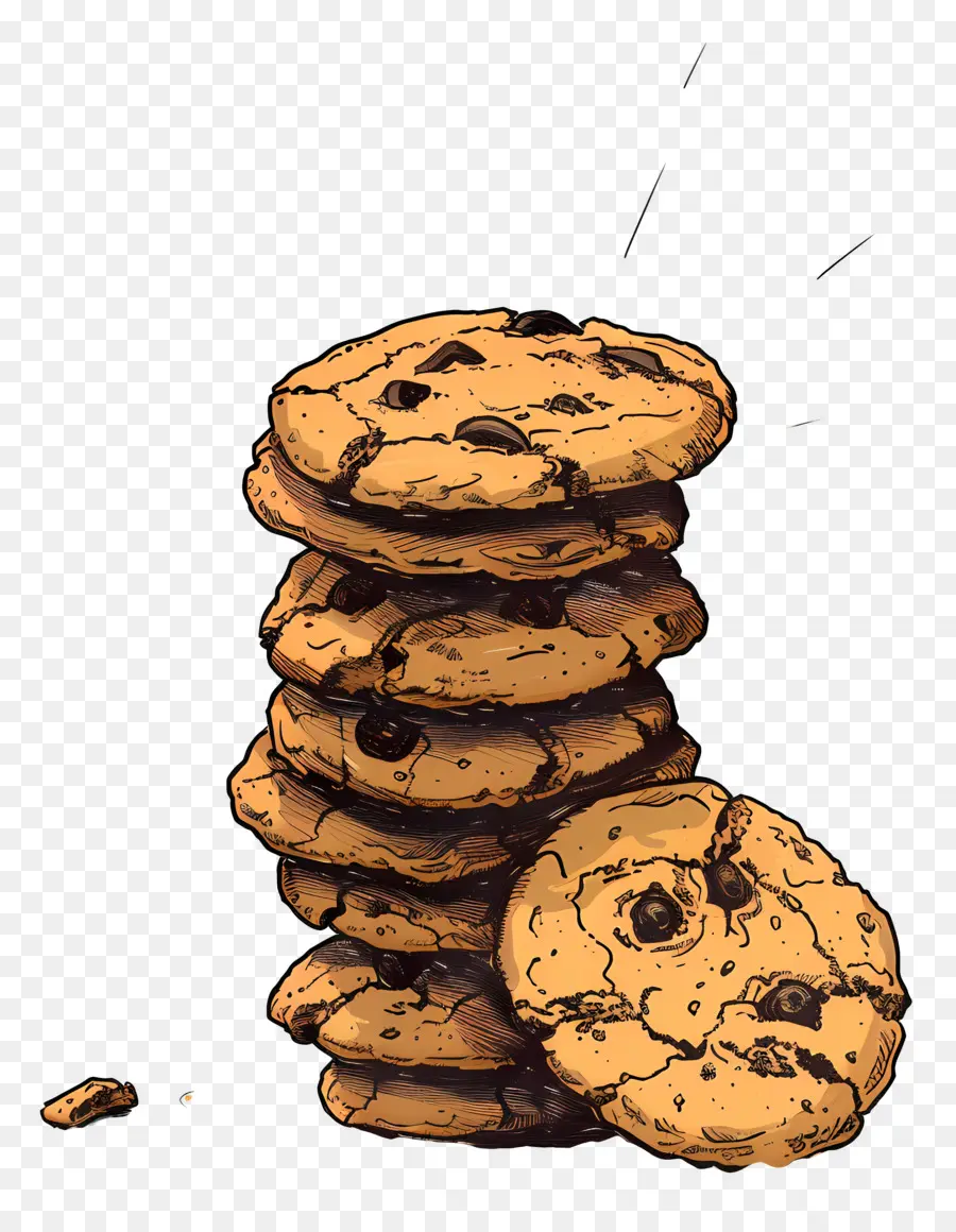 Pilha De Biscoitos，Chocolate Chip Cookies PNG