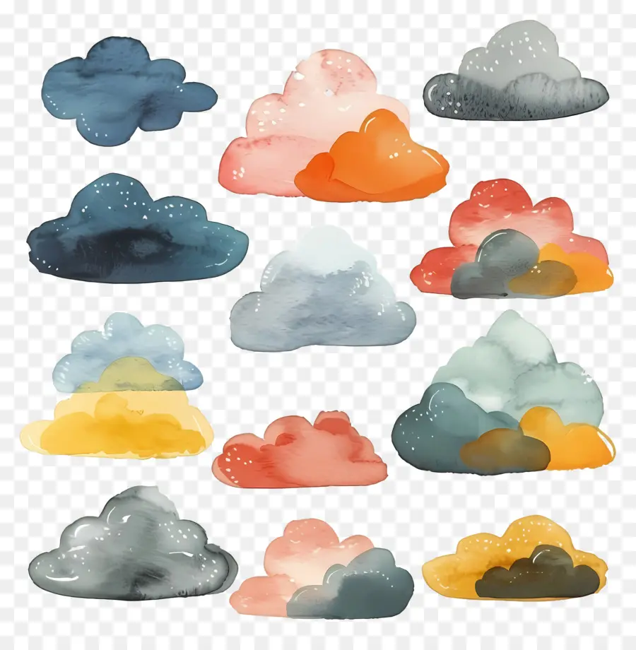 Nuvem，Aquarela Nuvens PNG