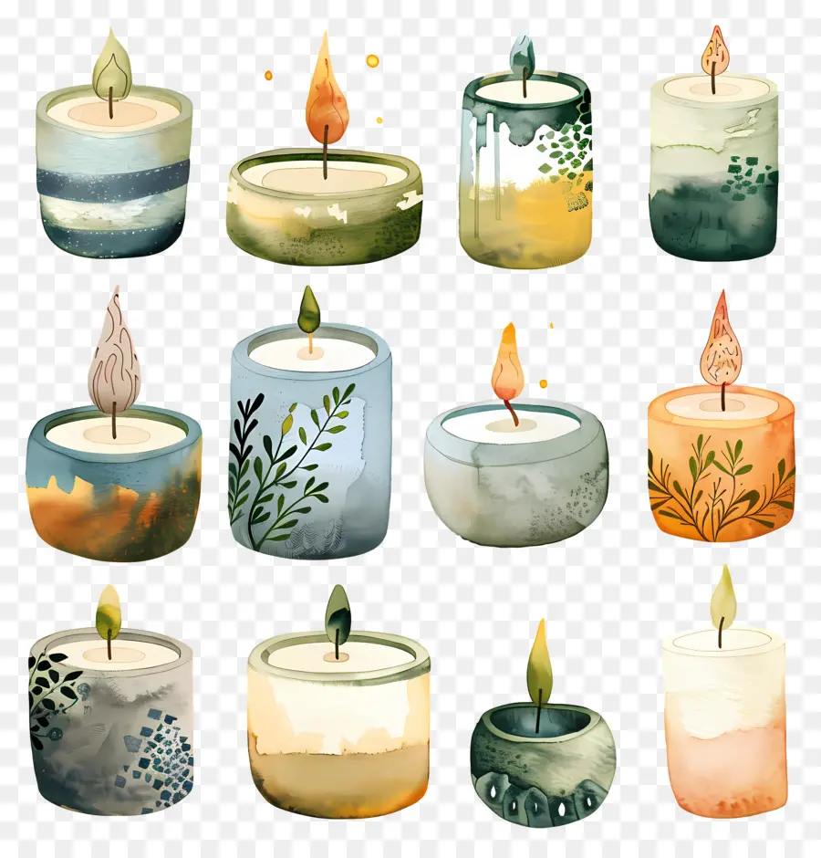 Velas，Pintura Em Aquarela PNG