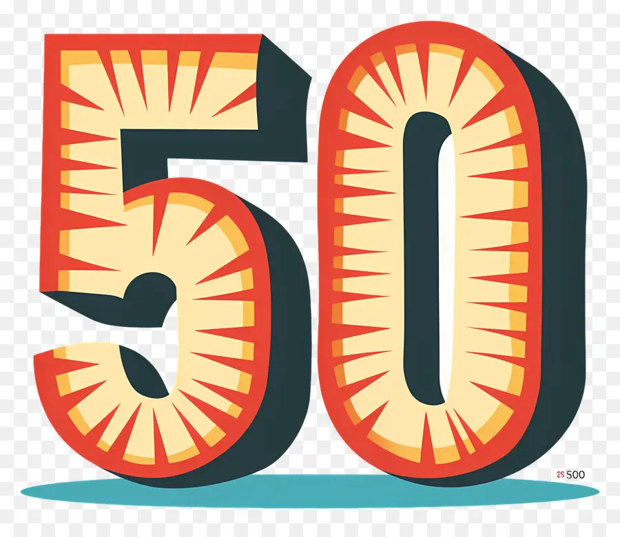 O Número 50，Design Retro PNG