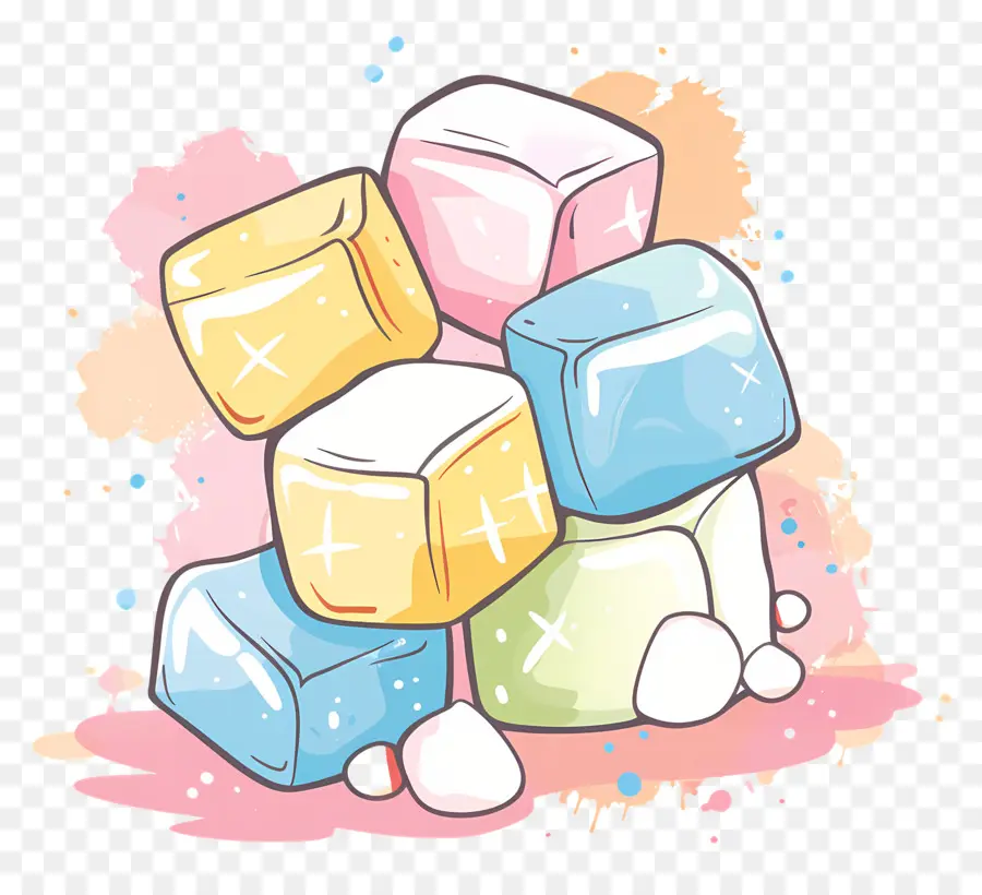 Doce De Marshmallow，Marshmallows Coloridos PNG